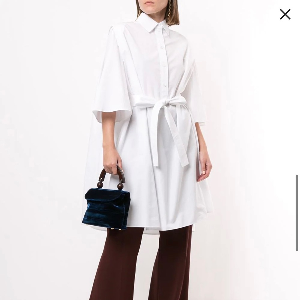Givenchy white Tie-waist shirt dress sz 40 NEW W TAGS msrp 1,390 selling for 475
